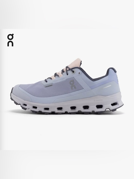 On Running Shoes - On Cloudvista Waterproof Women's Trail Running Shoe - Gray and White